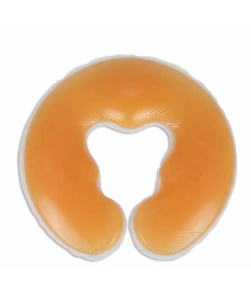 Almofada de gel de silicone c/ apoio facial em U - Laranja Almofada de gel de silicone c/ apoio facial em U - Laranja