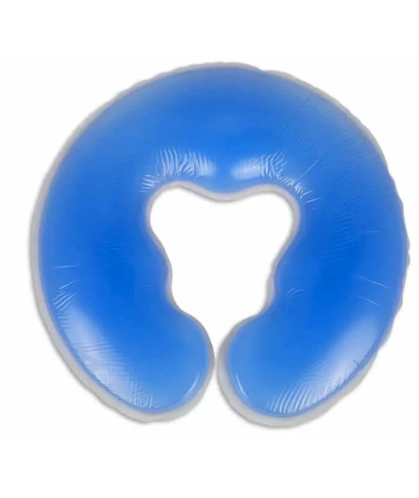 Almofada de gel de silicone c/ apoio facial em U - Azul Almofada de gel de silicone c/ apoio facial em U - Azul